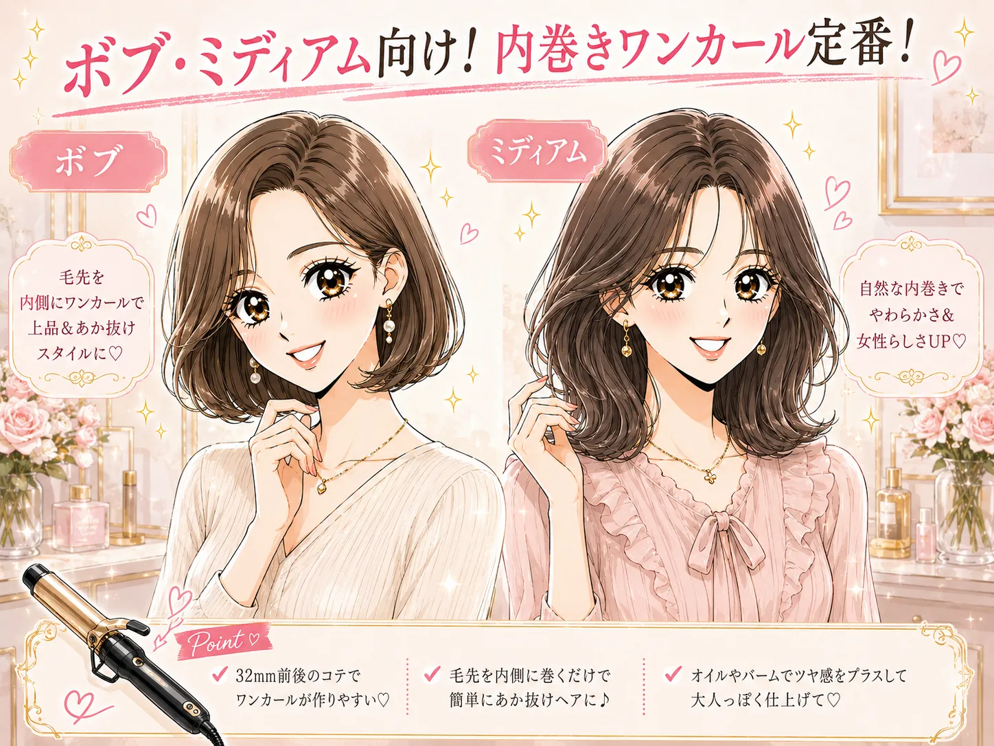 26mmカールアイロンおすすめ｜内巻きボブ・前髪・顔まわりに効くコテの選び方