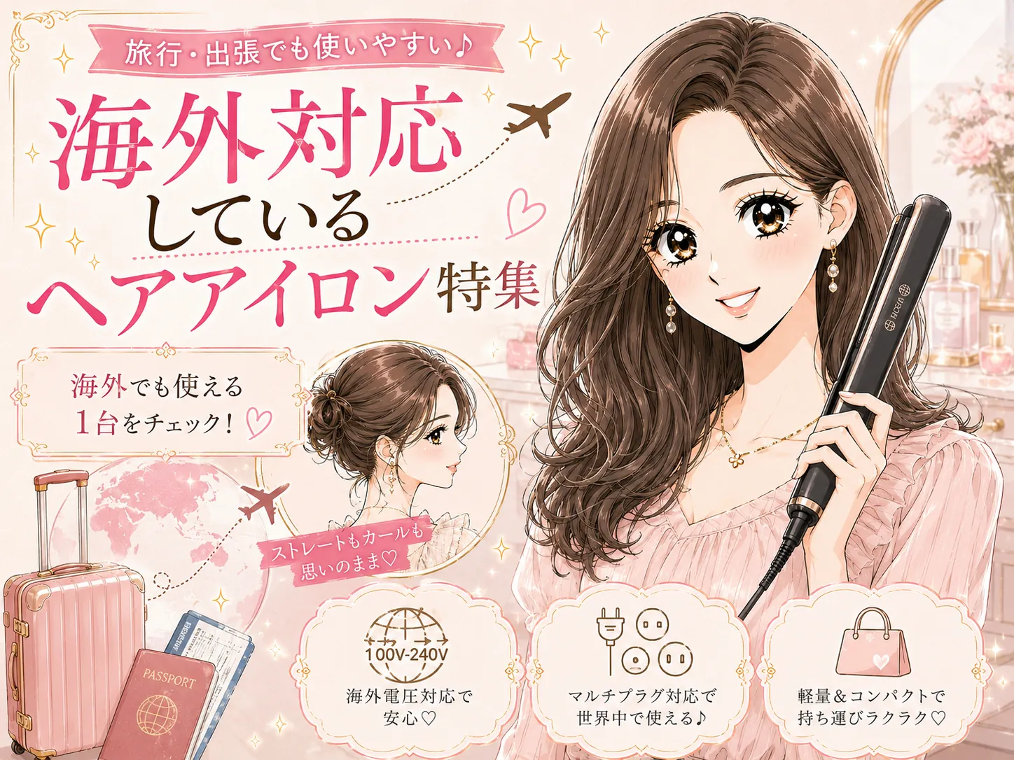 海外対応ヘアアイロンの選び方｜電圧・プラグ・機内ルールと主要9モデル比較
