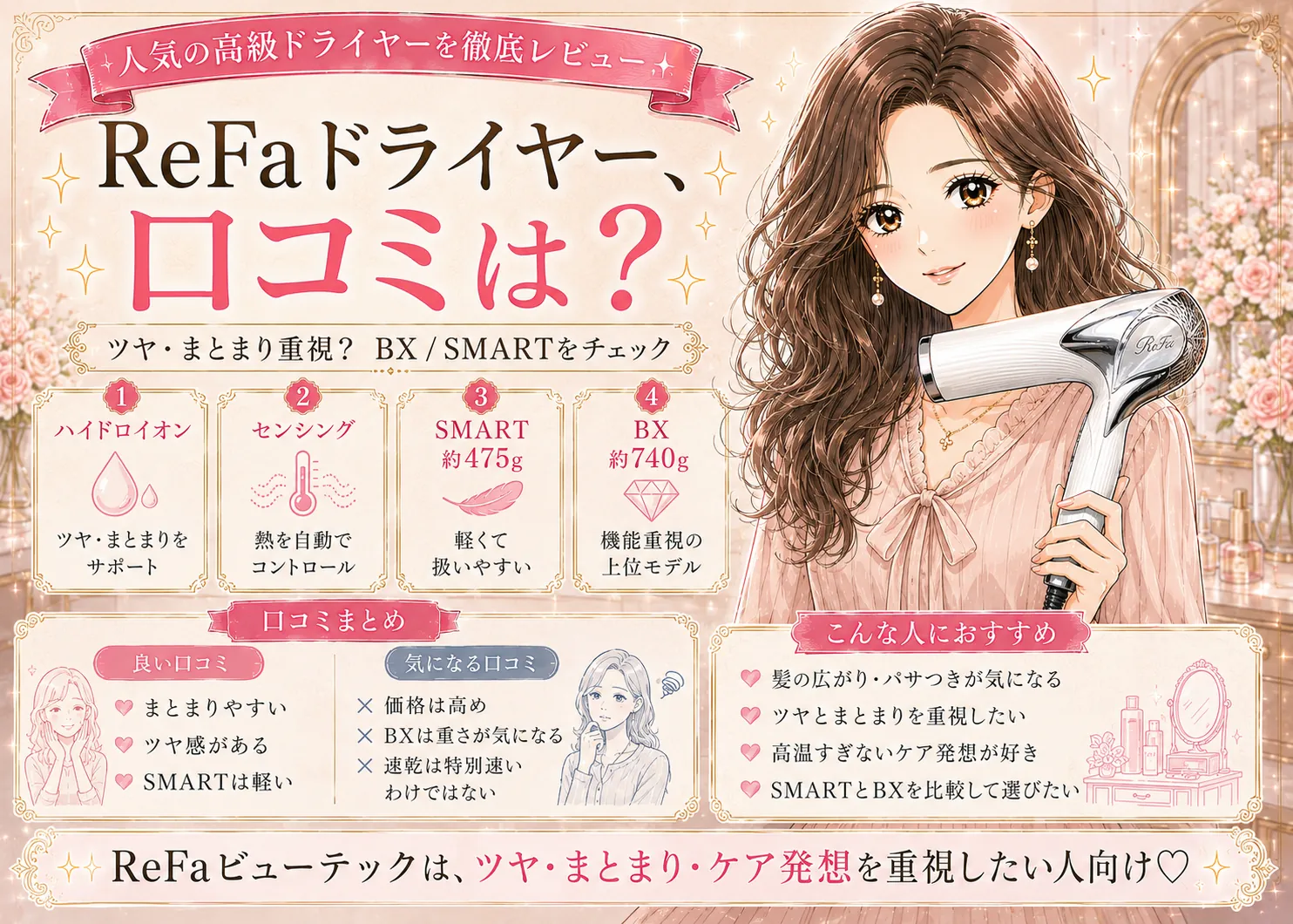 リファ ドライヤーの口コミ・評判｜ビューテックBX/スマートを検証
