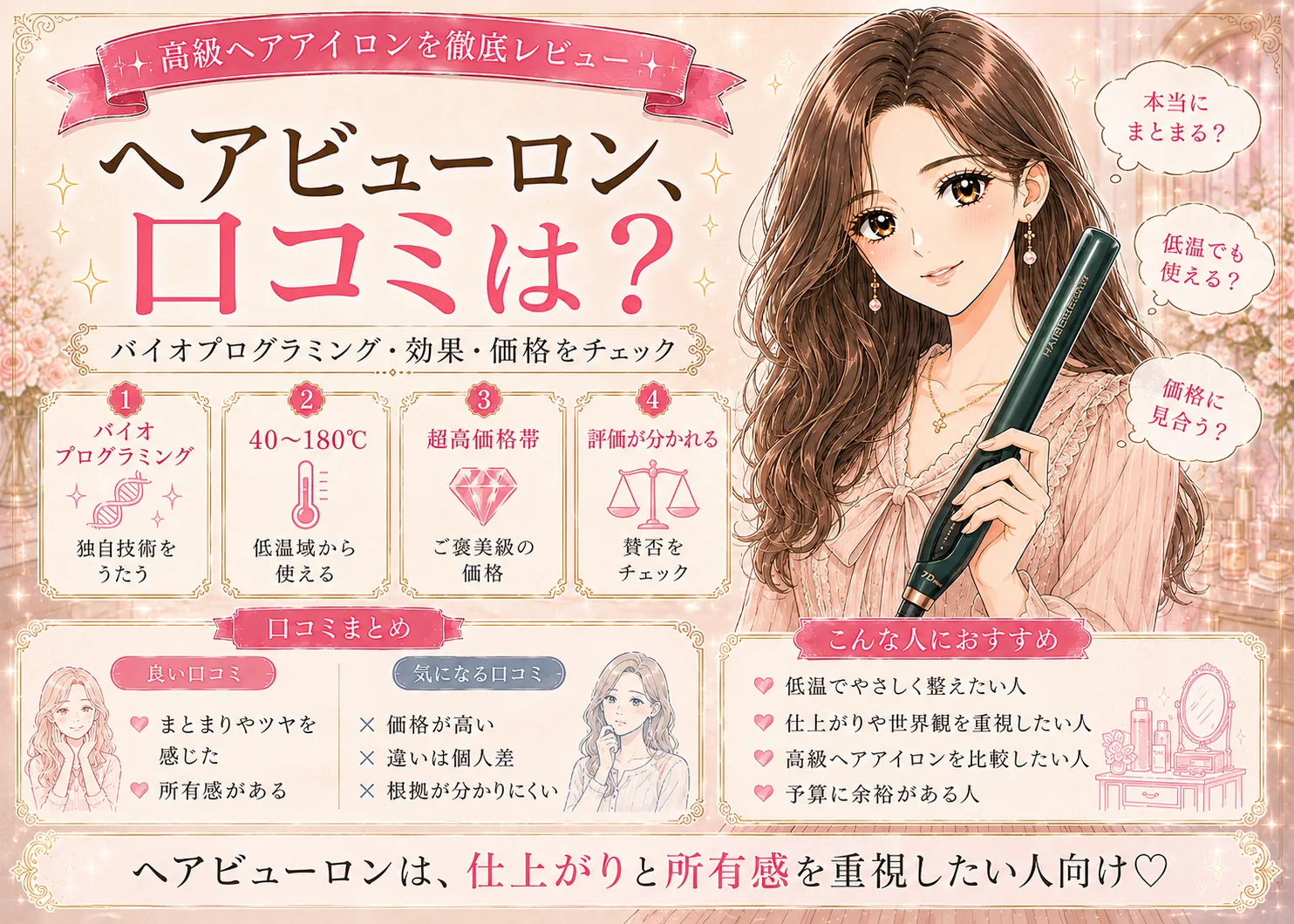 ヘアビューロンの口コミ・評判｜バイオプログラミングの賛否と効果・価格