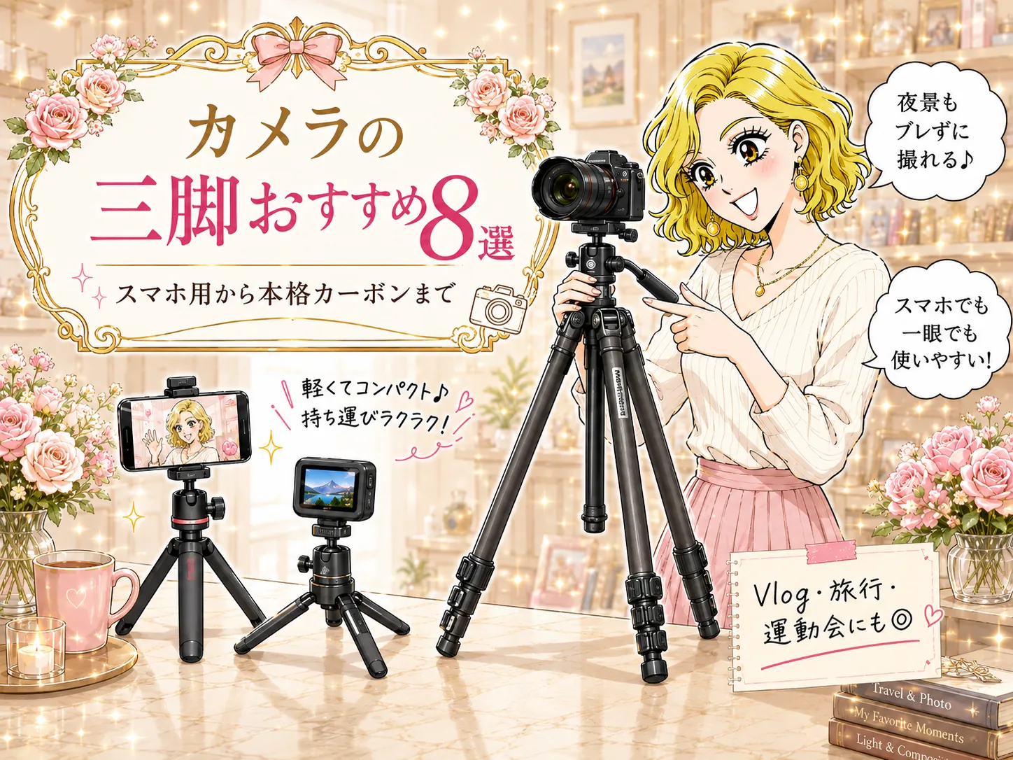 カメラの三脚おすすめ8選！スマホ用から本格カーボンまで