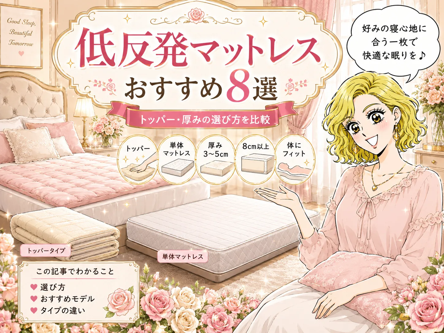 低反発マットレスおすすめ8選｜トッパー・厚みの選び方を比較