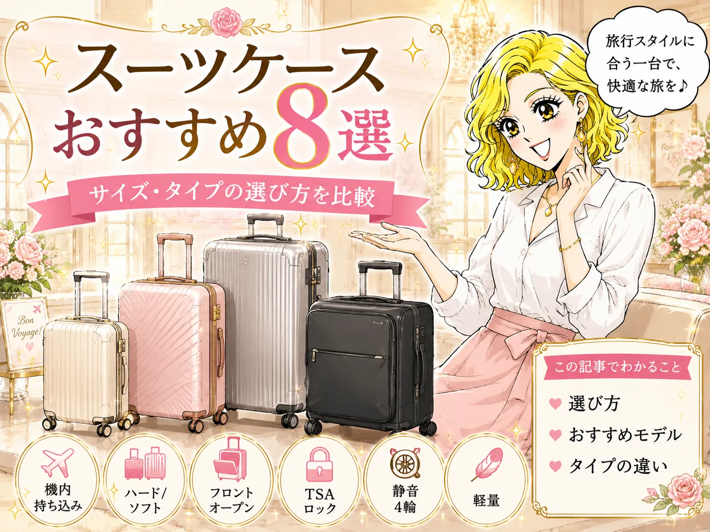 スーツケースおすすめ8選｜サイズ・タイプの選び方を比較