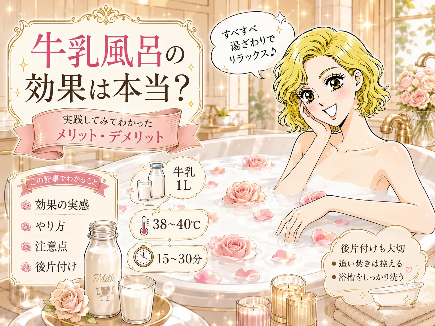 牛乳風呂の効果は本当?やり方・分量・注意点と実際に試した感想