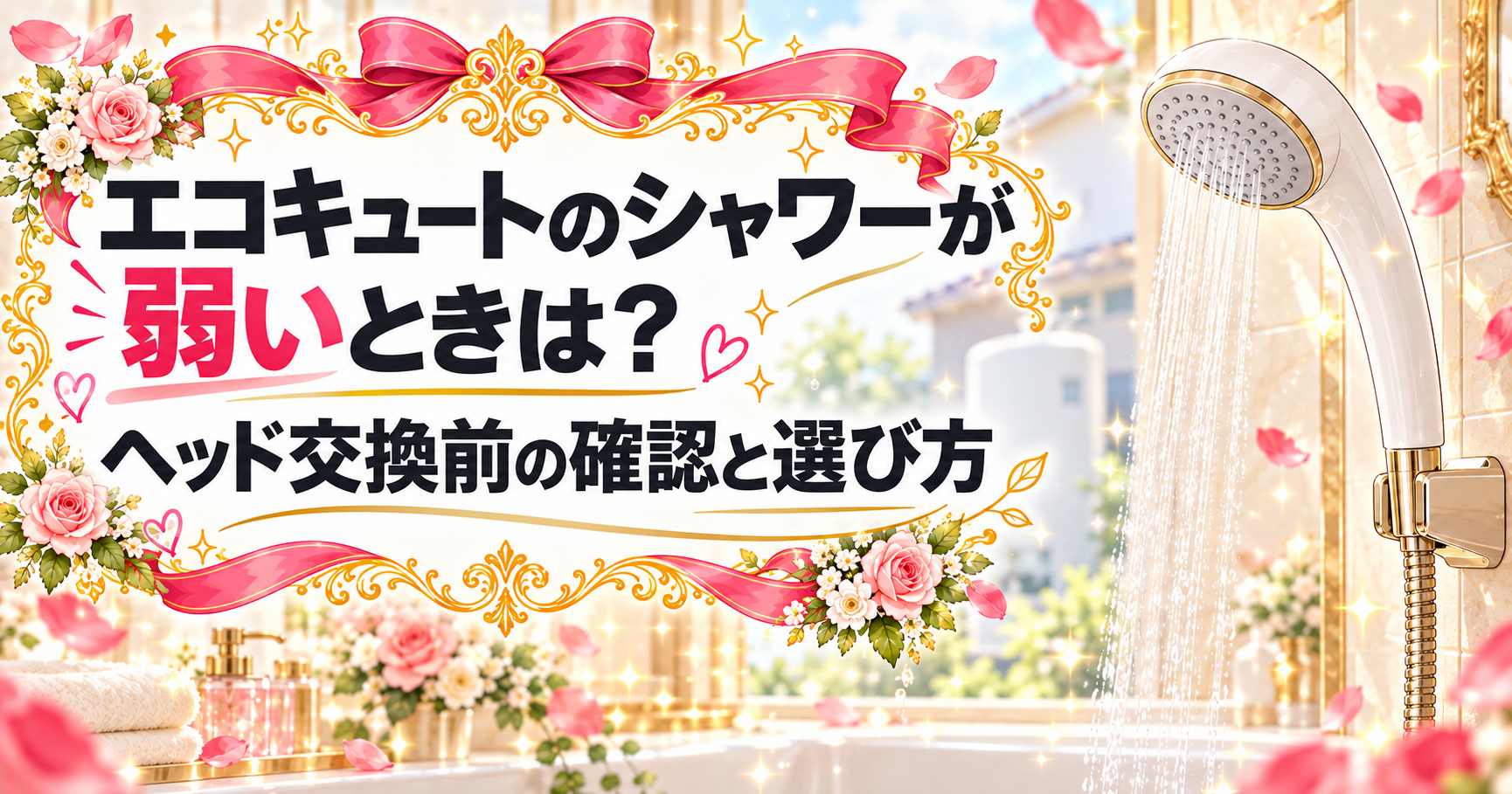 エコキュートのシャワーが弱いときは？ヘッド交換前の確認と選び方