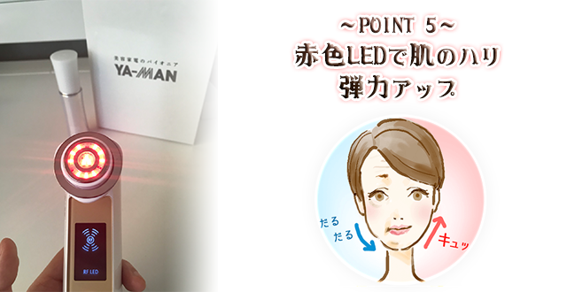 赤色LEDで肌のハリ、弾力アップ